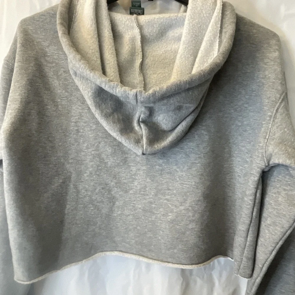 Wild Fable Women's Gray Cropped Hoodie Pullover Sweatshirt Long Sleeve, Size XS - Picture 5 of 8